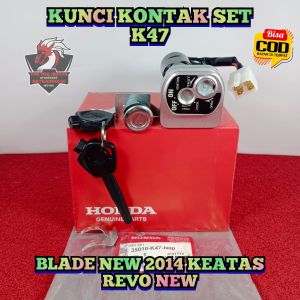KUNCI KONTAK SET K47 KUALITAS ASLI ORIGINAL HONDA AHM REVO NEW BLADE NEW KONCI KEY SET SATU SET PRESISI DAN AWET