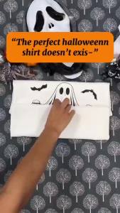 Casual Original Halloween Gift Ghost Printed T-Shirt Cotton MenS And WomenS Short Sleeve Tops