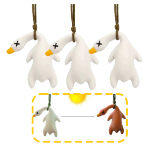 3pcs UV fashion color changing roast duck pendant creative keychain creative car interior decoration