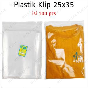 Plastik Klip 25x35 (isi 100pcs) / Plastik Packing Baju Kaos Seal Zip Lock Cetik