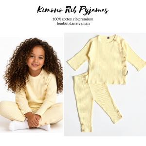 Kimono RIB Piyama Loevedede Baju Celana Stelan Pakaian Anak Cewe Lucu Murah Terlaris Cod Baby