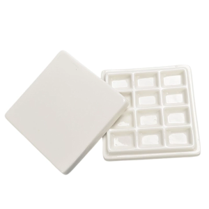 12 Grids Watercolor Palette Ceramic Mixing Tray Ceramic Paint Palette for Acrylic Gouache Watercolor Painting