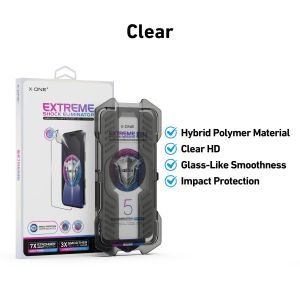 X.One Hybrid Polymer (ExtremeArmorvisor) Impact Screen Protector for iPhone 171615 Pro Max Plus