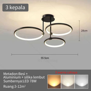 Modern Led Pendant Light Untuk Ruang Tamu Ruang Makan Dapur Lingkaran Emas Cincin Langit-langit Perlengkapan Lampu Gantung