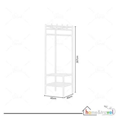 HOVELSHOP Rak Gantungan Baju Sudut Rak Hanger Sudut Serbaguna