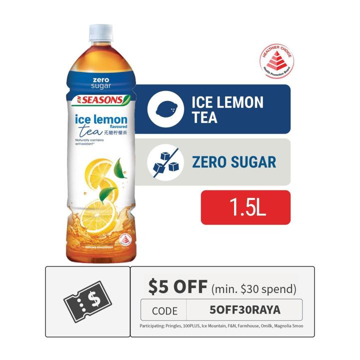 F&N Seasons Ice Lemon Tea Zero Sugar 1.5L Lazada Singapore