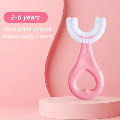 360 Degrees kids U-shaped Toothbrush Toddler Baby 2-12 Years Old Childrens Soft U-shaped Brushing