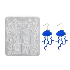 Multipurpose Sturdy Silicone Mould Accessory for Crafting Supplies Artistics Heart Flower Effect Earrings and Pendants
