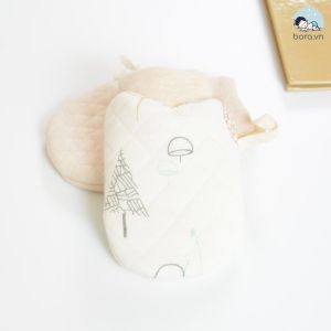 Bao tay giữ ấm cho bé cotton hữu cơ có dây buộc