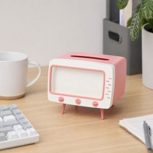 DSIUY Plastic TV Tissue Box Phone Holder Square Paper Storage Box Multi Functional Home Decoration Napkins Holder Restaurant