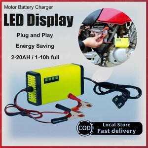 12V Lead-Acid Battery Charger Smart Automatic Portable LCD Waterproof