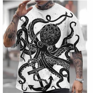 Mens T Shirt Japanese Style Ukiyo E Graphic Clothing Short Sleeve O-neck T Shirts Streetwear Cool 3D Print Mount Fuji Tee Top
