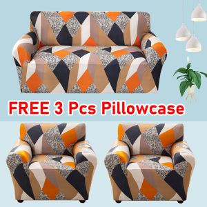 Sofa Cover 3 Seater and 2 Single Set Green Flower Design Sofa Cover Set of 3 Pcs stretchable Universal Seat Cover Home Decor living Room Free 3 Pcs Pillowcase