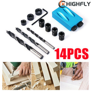 【COD + local seller】14pcs/set Pocket Hole Jig Kit Woodworking Guide Oblique Drill Angle Hole Locator