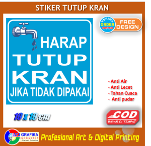 Stiker kotak tutup kran jika tidak digunakan sticker hemat air kamar mandi toilet wc