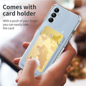 Phone Case for Samsung A17 A07 LTE A56 A36 A26 A16 LTE A06 5g Transparent with Card Pocket Non-slip Edge Design Soft Silicone Casing for Galaxy A36 A56 5g Clear Phone Cover Case