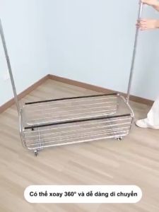 kệ treo đồ cao cấp Kệ Treo Quần Áo Kim Loại Chắc Chắn Tiện Lợi sào treo quần áo trong phòng+Bánh Xe chắc chắn và bề