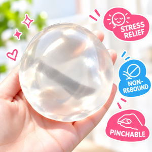 Coconut Oil Stress Ball Non-rebound Shapeable Squeeze Sensory Fidget Ball Stress Relief Reusable Soft Decompression Pinch Toy for Kids Adults Cute Squishy Balls Soft & Fun Squeeze for Relaxation 6 Colors Playful Scene