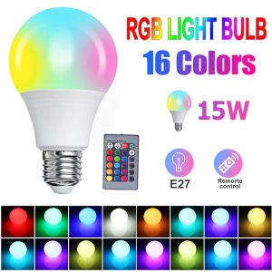 【Malaysia In Stock 】Witkey RGB Lights Bulbs 3W/5W/10W/15W LED Lamp Bulb Dimmer Lamp Clad Aluminium Discolored Bulbs with Remote Control Party Bar Home Decoration Fit E26/E27