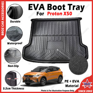 For Proton X50 EVA Copolymer Car Boot Tray Luggage Cargo Trunk Tray Dulang But Kereta 汽车后箱垫
