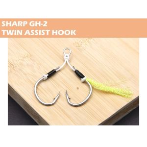 SHARP GH-2 Twin Assist Fishing Hook Mata Pancing Mata Kail Ikan Matakail Maut Tajam Mancing