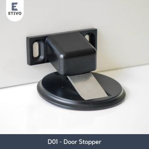 Etivo D01 Door Stopper Magnet | Penahan Pintu | Black / Gold - Hitam
