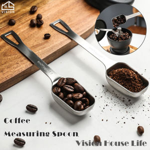 Vision 5g Quantitative Coffee Bean Measuring Spoon Stainless Steel Measuring Spoon with Long Handle Scale Coffee Powder Milk Tea Spoon Baking Measuring Spoon