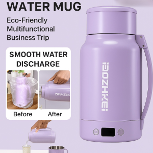 Portable Travel Electric Hot Water Cup Largecapacity Constant Temperature Travel Kettle Stainless Steel 304 Thermal Flask