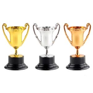 10PCS Small Trophies for School Plastic Prize Cup Medal Props Kids Boys Girls Sports Competition Supply Activity Props