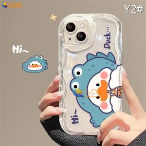 (Lokal Ready) Casesummer Casing hp Vivo Y36 Y27 Y16 Y12s Y20 Y02A Y02T Y35 Y11 Y17 Y21 Y15 Y12 Y30i Y22 Y15s Y20s Y22s Y21A Y12i Y21s Y15A Y33s Y51 Y91C Y91 Pasangan Bebek Teh Susu Lucu 3D Wavy Curved Edge Sarung Case