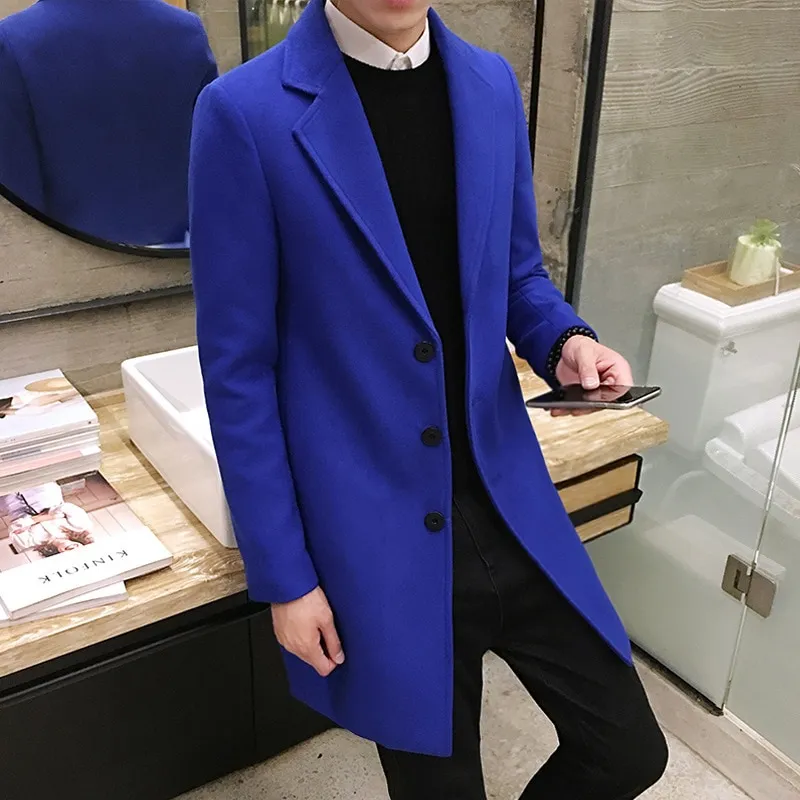 Blue long coat outlet men