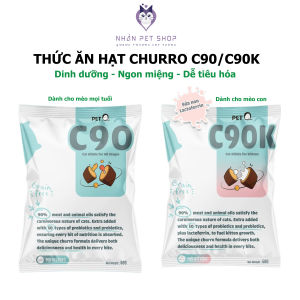 Thức ăn hạt cho mèo PetQ Hạt Churro C90 C90K C90U 90% từ thịt & dầu động vật - Nhàn Pet Shop