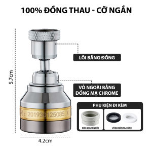 Đầu vòi rửa bát tăng áp đồng thau inox 304 cao cấp Mifan - 3 Chế độ phun cực mạnh xoay 360 - Sử dụng cho bồn rửa chén bát