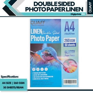Digiprints PH - A4 size QUAFF Double Sided Photo Paper Linen Inkjet Paper 260GSM 50sheets/pack