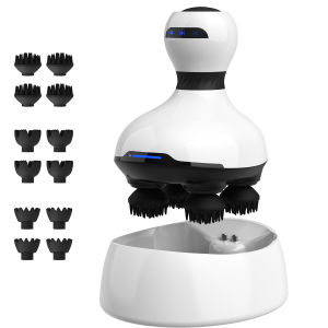 Multi-function Scalp and Body Massager with 2 Interchangeable Heads 3 Rotating Speeds Silicone Massage Nodes for Relaxation - Portable Gift for Men and Women