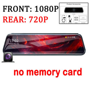 9.66 Inch Streaming Media Dash camera for car Full-Screen Touching HD 1080P Rear view mirror dashcam Dual lens Dashcam for car front and rear night vision Touchscreen dashcam for car