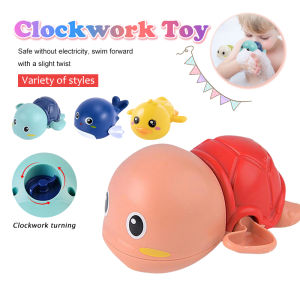 Newest Baby Bath Toys Cute Cartoon Turtle Duck Dolphin Infant Swim Chain Clockwork Toy For Kid Random MY200