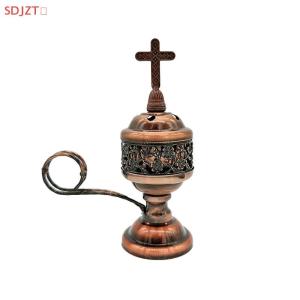 🚚【Local Express Delivery】🚚 Vintage Metal Cross Incense Indoor Sandalwood Hollow Charcoal Incense Ornament Home Church Decoration