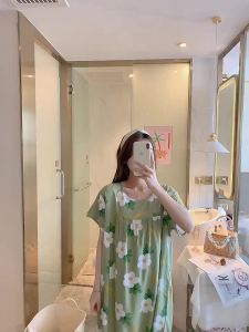 短袖睡裙女夏季薄款加大码睡衣韩版高级感可外穿家居裙连衣裙批发