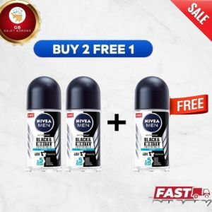 (BUY 2 FREE 1)NIIVEA MENS WOMENS DEODORANT MALE FEMALE ROLL ON 3x50ml anti bacterial no sweat fragrnce Body Care.