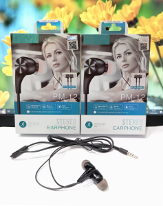 Handsfree Magnet PM-12 Headset Bass Sport Stereo Earphone Metal Magnet