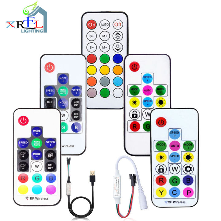 WS2811 WS2812B Led Pixels Strip Light Controller USB/DC MINI 3Keys RF ...