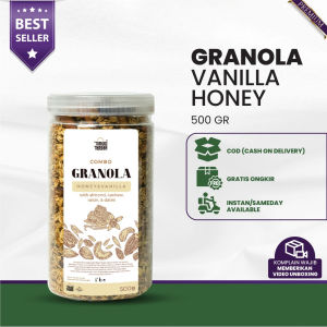 Granola combo honey vanilla dengan almond dll kemasan 500gr