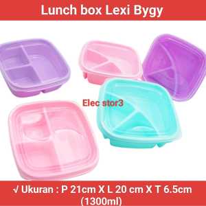 Kotak tempat Makan 1300ml LUXI / Lunch Box Souvenir Ulang Tahun Bahan sangat tebal Merek Biggy BPA FREE