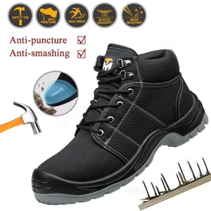 TOMITANY Mens safety shoes with high quality steel toe and steel soleanti-smash and anti-puncture insulation electrician safetywork shoes Safety shoes with Steel toe comfortable for menBoy Footwear Worker Closed Active Khaki
