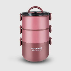 MultiLayered Plastic Lunch Box for Heating and Preservation Made of 304 Stainless Steel