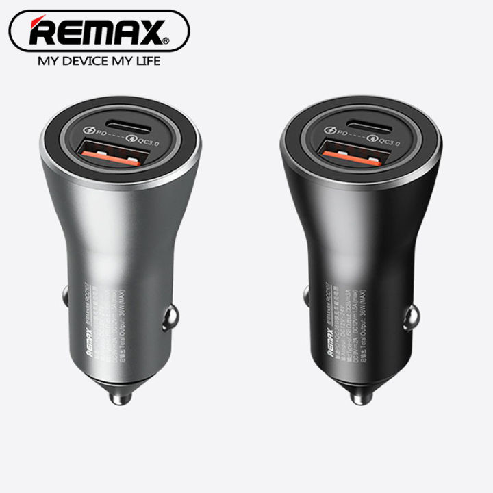 Remax Car Charger USB & Type-C 2in1 36W Fast Charging Outpout PD + QC 3 ...