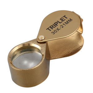 Jeweler Glass Eye Loupe Triplet Magnifier Magnifying Glass Jewelry Diamond With Box