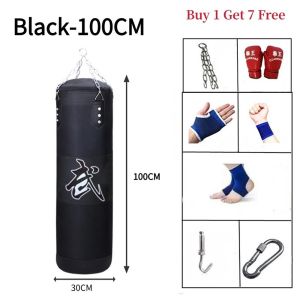 VALUEPULSE PU Leather Punching Bag Red Black with Gloves Boxing Sandbag Durable Oxford Cloth Training Bag Adult Kids