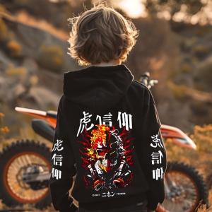 Sweater hoodie Samurai hatoro Anak Laki Laki Usia 5-13 Thn Bahan Fleece Tebal Premium Quality